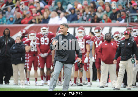 Philadelphia, Pennsylvania, USA. Undicesimo oct, 2014. Tempio della pullman, MATT RHULE, durante il gioco che era presso il Lincoln Financial Field di Philadelphia Pa. Temple beat Tulsa, 35-24 © Ricky Fitchett/ZUMA filo/Alamy Live News Foto Stock