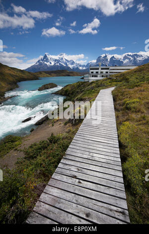 Torres del Paine mountain range, Patagonia, Cile, America del Sud. Foto Stock