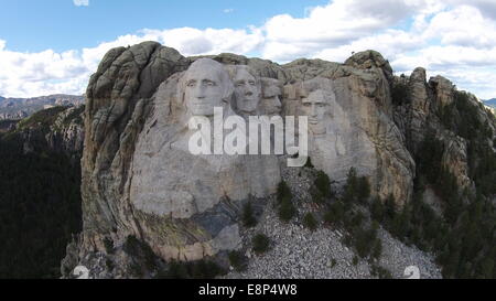 Unica vista in elevazione del Monte Rushmore monumento nazionale Foto Stock