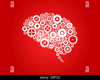Cervello sezione fatta di ruote dentate e ingranaggi Foto Stock