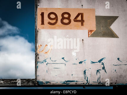 Il 1984 segno, nel punto spiaggia piacevole, New Jersey. Foto Stock