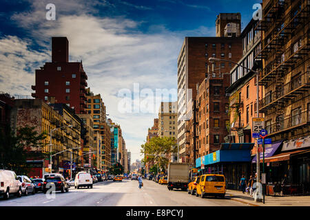 Settima Avenue, visto dalla 23rd Street a Manhattan, New York. Foto Stock