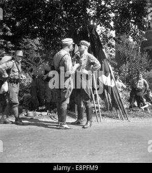 Norimberga Rally 1933 a Norimberga, Germania - membri della SA (Sturmabteilung). (Difetti di qualità dovuti alla copia storica dell'immagine) Fotoarchiv für Zeitgeschichtee - NESSUN SERVIZIO DI CABLAGGIO – Foto Stock