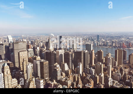 Vista aerea della città di New York da Empire State Building Foto Stock