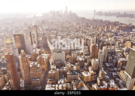 Vista aerea della città di New York da Empire State Building Foto Stock