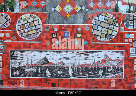 Mosaico affresco fasi Selaron Lapa Rio de Janeiero Brasile Foto Stock