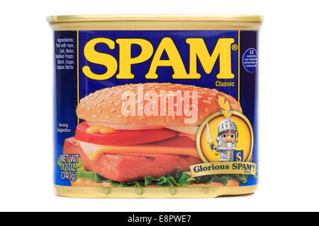 Una lattina di SPAM glorioso Foto Stock