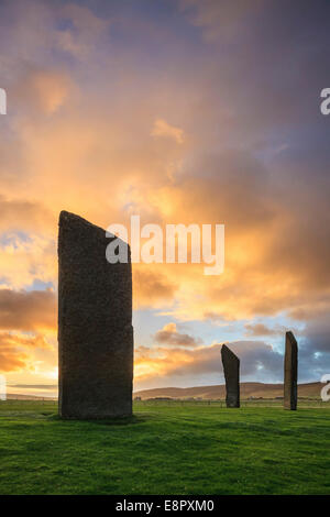 Le pietre di Stenness sulla terraferma orkney Foto Stock