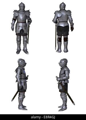 Cavaliere medievale fantasy Set di caratteri (Milanese) Foto Stock