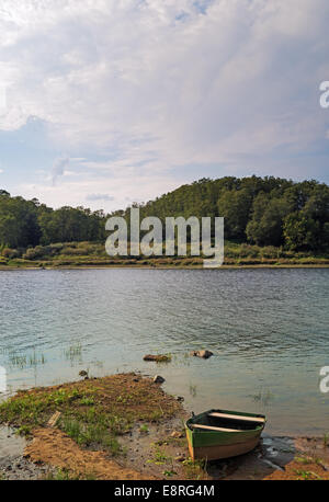 Villaggio paesaggio fluviale. Foto Stock