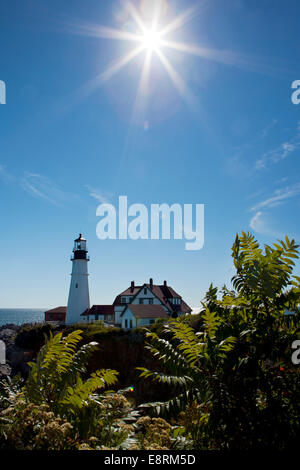 Portland Head Light - Fort Williams Park - Cape Elizabeth, Maine, Stati Uniti d'America Foto Stock