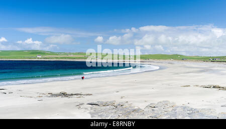 Baia di Skaill, una baia protetta con spiagge sabbiose, Orkney Islands, Scozia. (Grandi dimensioni formato disponibile) Foto Stock