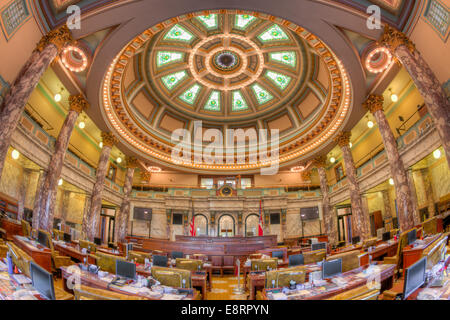 Una vista interna della camera del Senato in Mississippi State House di Jackson, Mississippi. Foto Stock