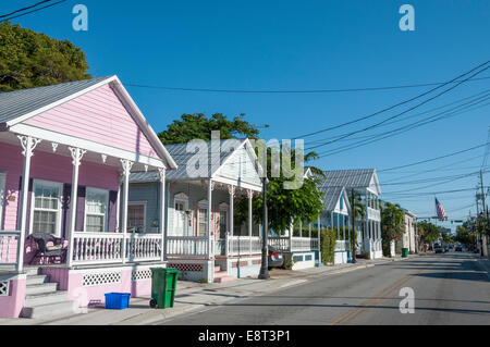 Case colorate di Key West, Florida, Stati Uniti d'America Foto Stock
