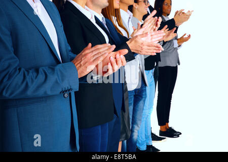 Gruppo di partner commerciali ad applaudire Foto Stock