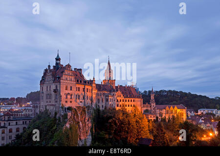 Schloss Sigmaringen Castle, un Castello Hohenzollern, royal palazzo residenziale e sede amministrativa dei principi di Foto Stock