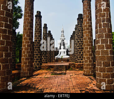 La Grande Hall di Wat Mahathat, Sukhothai Historical Park Foto Stock