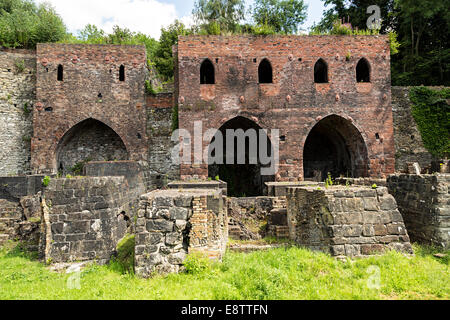 Altiforni, Blists Hill cittadina in stile vittoriano, Ironbridge, Shropshire, Inghilterra, Regno Unito Foto Stock