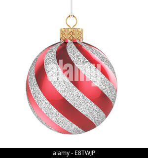 3D render di palla di Natale isolato su sfondo bianco Foto Stock