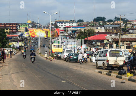 Le strade della città di Ibadan, stato di Oyo, Nigeria Foto Stock