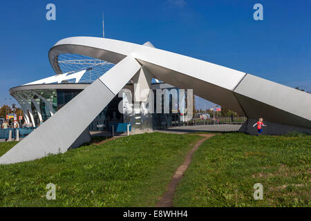 Stazione di Praga Metro Strizkov, architettura di design moderno, Prosek Repubblica Ceca Praga Foto Stock