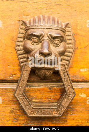 Porte con porta respingente a forma di testa di leone Foto Stock