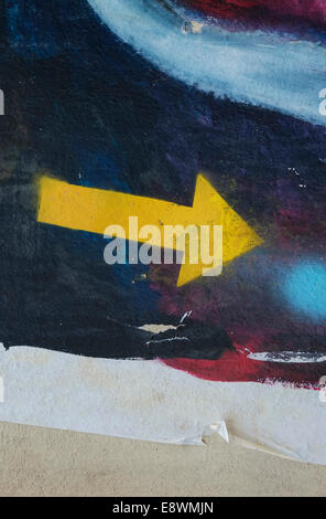 Colorato modello astratto dipinto sulla parete Foto Stock
