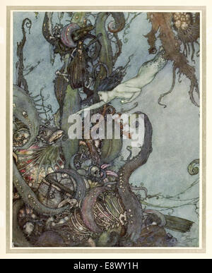 Sirenetta - Edmund Dulac (1882-1953) illustrazione da "Stories da Hans Andersen". Vedere la descrizione per maggiori informazioni. Foto Stock