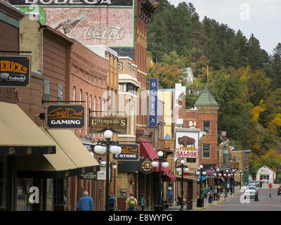 Storica strada principale in Deadwood, Dakota del Sud, STATI UNITI D'AMERICA Foto Stock