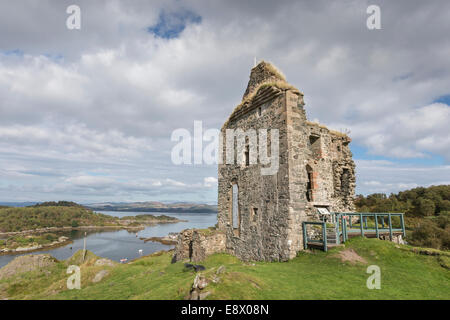 Tarbert Castle nel West Argyll, Scozia. Foto Stock