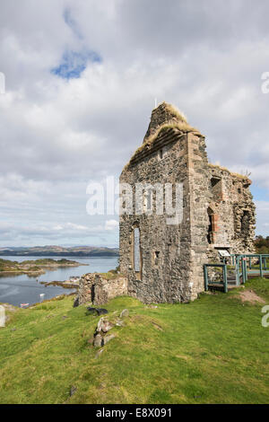 Tarbert Castle nel West Argyll, Scozia. Foto Stock