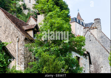 Francia, Rocamadour. Una popolare destinazione per i pellegrini e turisti. Foto Stock