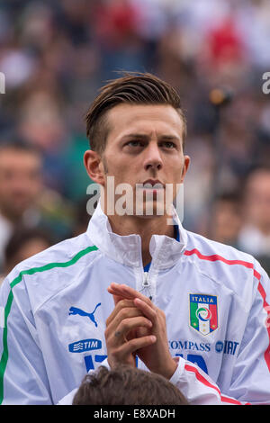 Reggio Emilia, Italia. Xiv oct, 2014. Federico Bernardeschi (ITA) Calcio/Calcetto : UEFA Europei Under-21 Championship 2015 qualifica i play-off seconda gamba match tra Italia 3-1 la Slovacchia a Mapei Stadium-Citta del Tricolore a Reggio Emilia, Italia . © Maurizio Borsari/AFLO/Alamy Live News Foto Stock