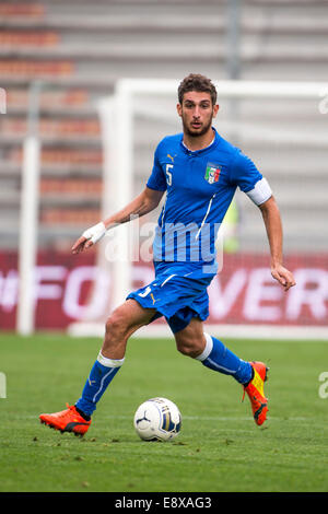 Reggio Emilia, Italia. Xiv oct, 2014. Matteo Bianchetti (ITA) Calcio/Calcetto : UEFA Europei Under-21 Championship 2015 qualifica i play-off seconda gamba match tra Italia 3-1 la Slovacchia a Mapei Stadium-Citta del Tricolore a Reggio Emilia, Italia . © Maurizio Borsari/AFLO/Alamy Live News Foto Stock