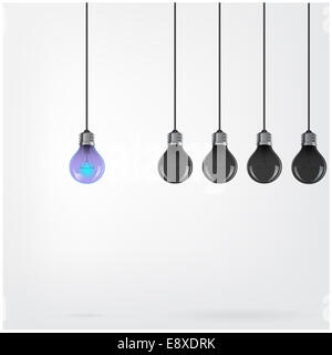 Creative lampadina luce Idea concetto sfondo, design per poster flyer brochure coperchio ,business idea ,abstract background. Foto Stock