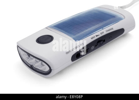 Torcia elettrica su una batteria solare Foto Stock