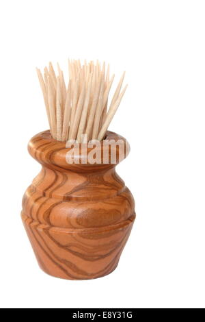 Albero di olivo contenitore con lo stuzzicadenti Foto Stock