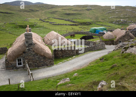 Blackhouse Gearannan Village Carloway isola di Lewis Ebridi Esterne della Scozia Foto Stock