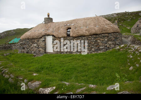 Blackhouse Gearannan Village Carloway isola di Lewis Ebridi Esterne della Scozia Foto Stock