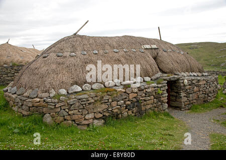 Blackhouse Gearannan Village Carloway isola di Lewis Ebridi Esterne della Scozia Foto Stock