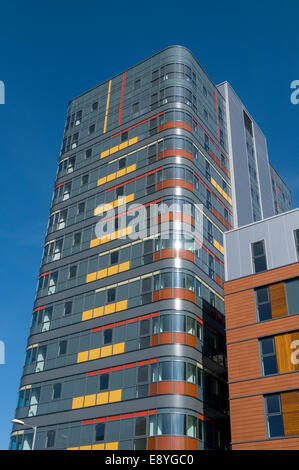 Il nuovo blocco di appartamenti (in precedenza chiamato Sarah punto). Grande Ancoats Street, Manchester, Inghilterra, Regno Unito. Foto Stock