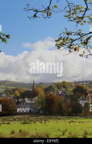 Vista di Alston, Cumbria in autunno Foto Stock