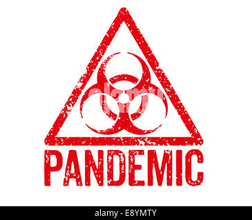 Francobollo rosso - pandemia Foto Stock