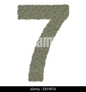 Numero 7 fatta di vecchio e sporco e microprocessori Foto Stock