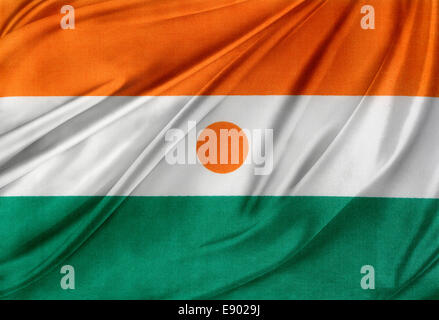 Primo piano della setosa Niger bandiera Foto Stock