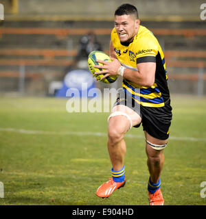 Sydney, Australia. 16 ottobre, 2014. Sydney stelle Jake Wainwright tasse downfield a Leichhardt ovale in Sydney. Credito: MediaServicesAP/Alamy Live News Foto Stock