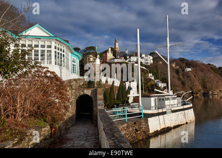 Scena invernale a Portmeirion in Galles Foto Stock