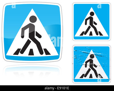 Serie di varianti a Crosswalk cartello stradale Foto Stock