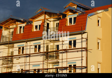 Ponteggio sulla costruzione Foto Stock