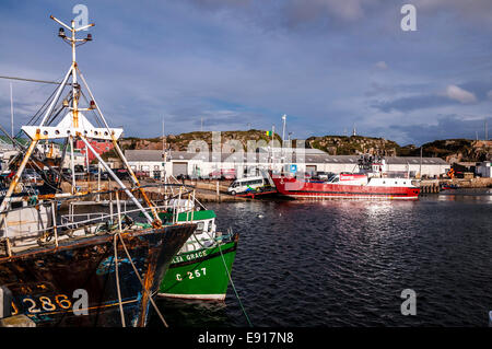 Arranmore Island Ferry ritorna al porto Burtonport nella Contea di Donegal Irlanda Foto Stock